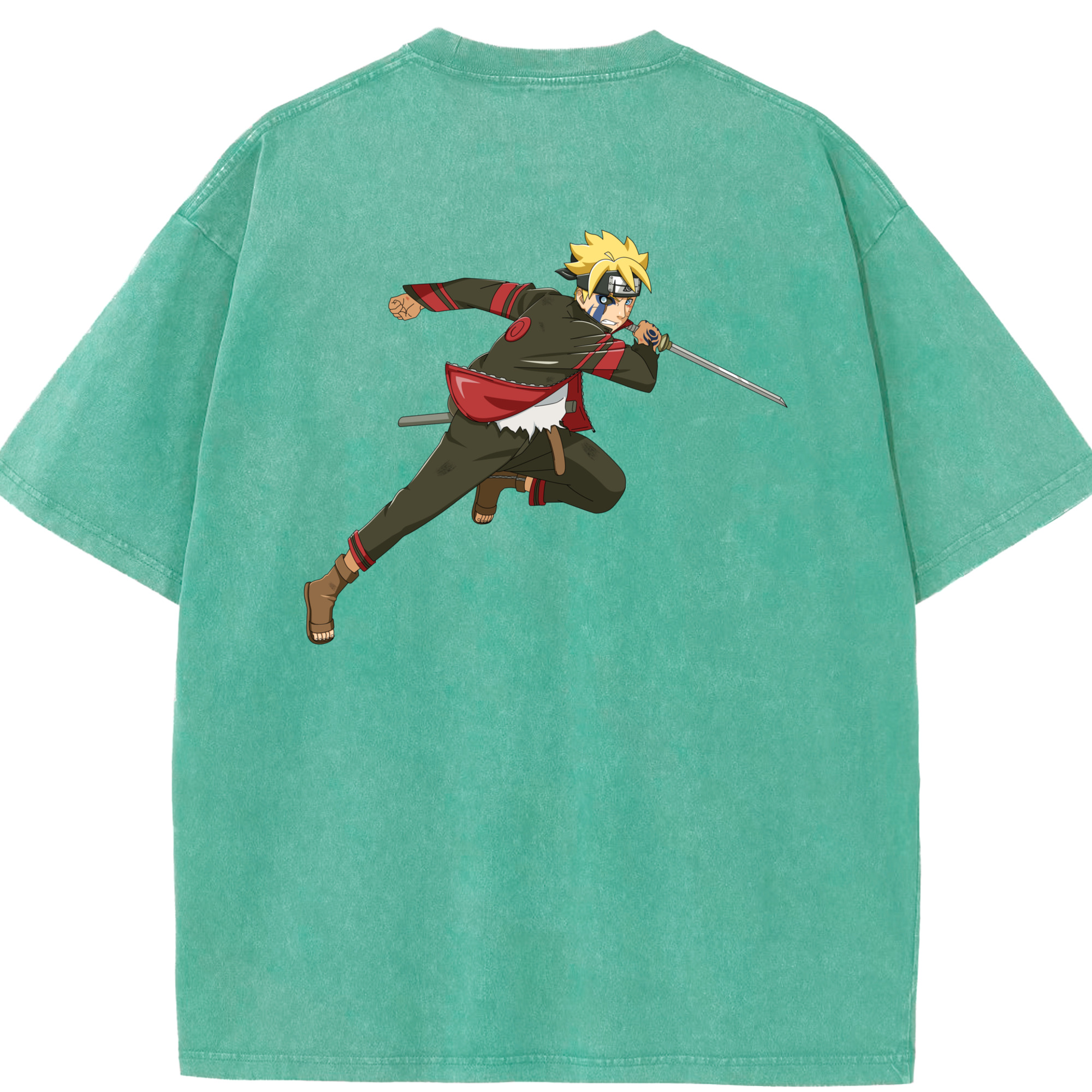 （画像用） NARUTO -ナルト- うずまき ボルト Uzumaki Boruto 綿100% ヴィンテージ風 半袖Tシャツ（背面プリント）